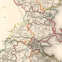 Load image into Gallery viewer, Vintage Map of Dublin County Ireland, 1846
