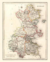 Load image into Gallery viewer, Vintage Map of Dublin County Ireland, 1846
