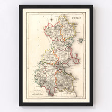 Load image into Gallery viewer, Vintage Map of Dublin County Ireland, 1846
