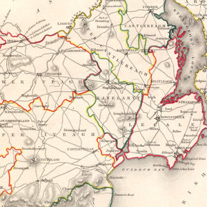 Vintage Map of Down County Ireland, 1846