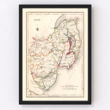 Load image into Gallery viewer, Vintage Map of Down County Ireland, 1846
