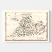 Load image into Gallery viewer, Vintage Map of Clare County Ireland, 1846
