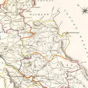 Vintage Map of Carlow County Ireland, 1846