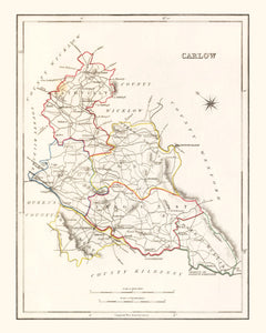 Vintage Map of Carlow County Ireland, 1846