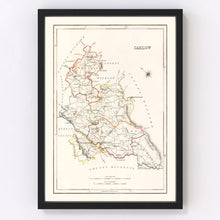 Load image into Gallery viewer, Vintage Map of Carlow County Ireland, 1846
