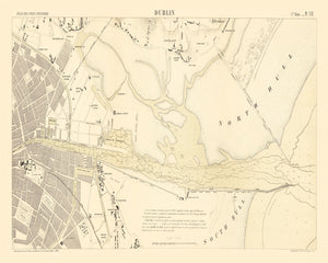 Vintage Map of Dublin, Ireland 1884