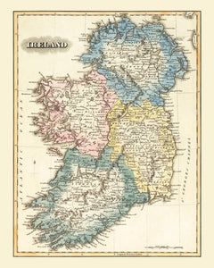 Vintage Map of Ireland 1823