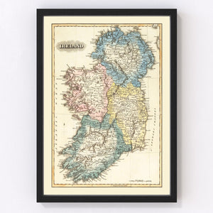 Vintage Map of Ireland 1823