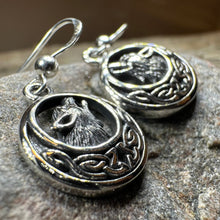 Load image into Gallery viewer, Celtic Wolf Spirit Earrings in Sterling Silver
