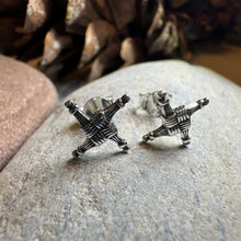 Load image into Gallery viewer, Saint Brigid's Cross Post Earrings in Sterling Silver
