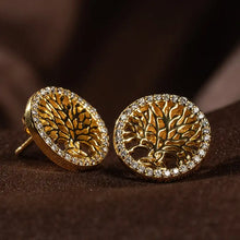 Load image into Gallery viewer, Celtic Tree of Life™ 18K Yellow Gold Diamond Earrings
