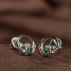 Classic Claddagh™ 18K White Gold Earrings