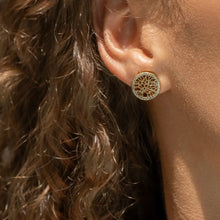 Load image into Gallery viewer, Celtic Tree of Life™ 18K Yellow Gold Diamond Earrings
