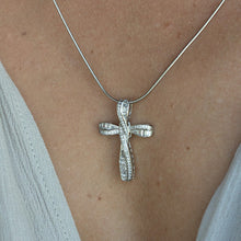 Load image into Gallery viewer, Infinity Cross™ 18K White Gold Pendant

