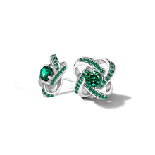 Load image into Gallery viewer, Celtic Knot™ 18K Emerald Earrings
