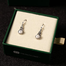 Load image into Gallery viewer, Celtic Mother™ 18K White Gold Moonstone Earrings
