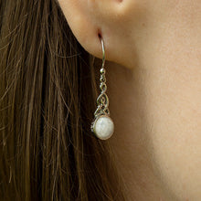 Load image into Gallery viewer, Celtic Mother™ 18K White Gold Moonstone Earrings
