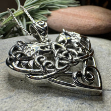 Load image into Gallery viewer, Celtic Wolf Love Necklace in Sterling Silver
