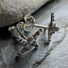 Load image into Gallery viewer, Saint Brigid's Cross Post Earrings in Sterling Silver
