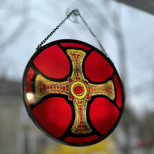 Load image into Gallery viewer, Saint Cuthbert&#39;s Cross Suncatcher
