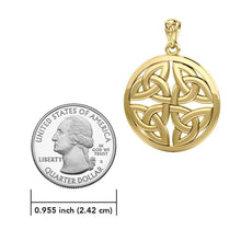 Load image into Gallery viewer, Celtic Trinity Quaternary Knot Solid Gold Pendant
