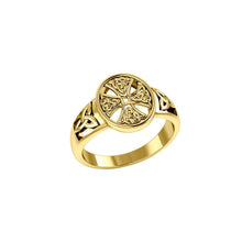 Load image into Gallery viewer, Celtic Cross 14 K Solid Gold Ring
