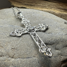 Load image into Gallery viewer, Gratitude Celtic Cross Moonstone Necklace in Sterling Silver
