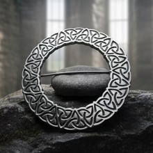 Load image into Gallery viewer, Cahir Celtic Trinity Knot Tartan Pin - Handmade in Scotland
