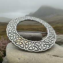 Load image into Gallery viewer, Cahir Celtic Trinity Knot Tartan Pin - Handmade in Scotland
