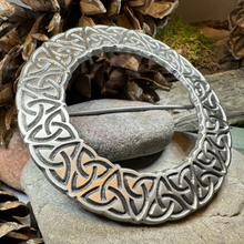 Load image into Gallery viewer, Cahir Celtic Trinity Knot Tartan Pin - Handmade in Scotland
