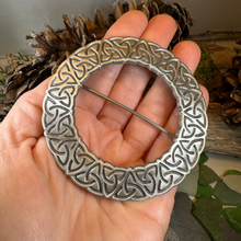 Load image into Gallery viewer, Cahir Celtic Trinity Knot Tartan Pin - Handmade in Scotland
