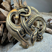 Load image into Gallery viewer, Bronze Viking Dragon Brooch - Bronze Historical Reproduction Pin
