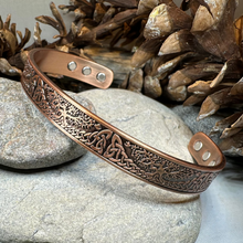 Load image into Gallery viewer, Slim Tree of Life Copper Cuff Bracelet

