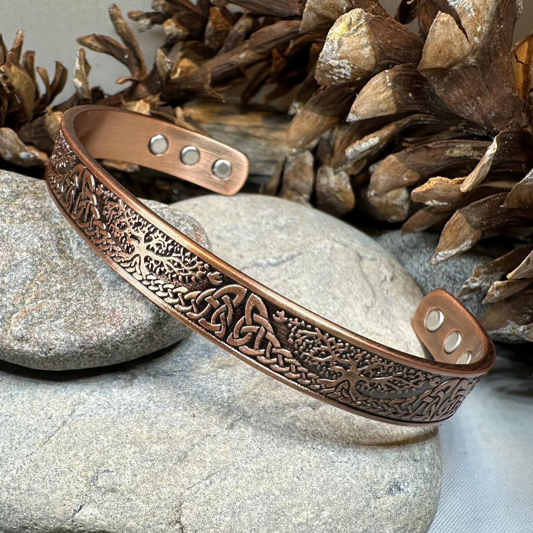 Slim Tree of Life Copper Cuff Bracelet