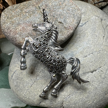Load image into Gallery viewer, Prancing Unicorn of Scotland Pin in Sterling Silver
