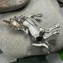Load image into Gallery viewer, Prancing Unicorn of Scotland Pin in Sterling Silver
