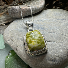 Load image into Gallery viewer, Connemara Marble Irish Rectangle Necklace in Sterling Silver
