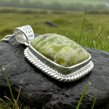 Load image into Gallery viewer, Connemara Marble Irish Rectangle Necklace in Sterling Silver
