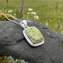 Load image into Gallery viewer, Connemara Marble Irish Rectangle Necklace in Sterling Silver
