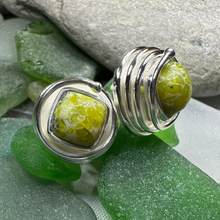 Load image into Gallery viewer, Connemara Marble Celtic Spiral Post Earrings
