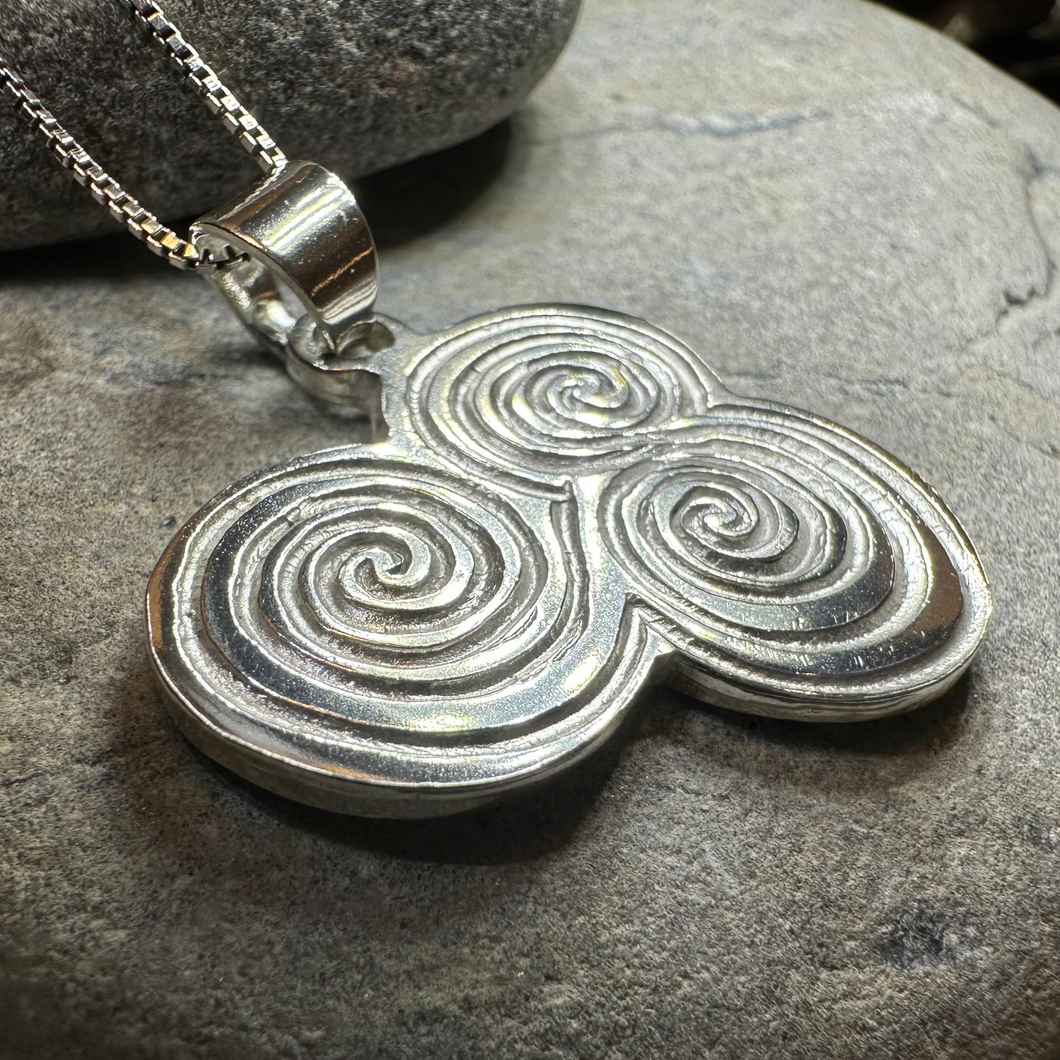 Artisan Newgrange Triple Spiral Necklace