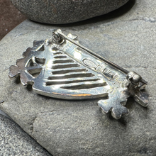Load image into Gallery viewer, Artisan Irish Celtic Harp Brooch - Handmade in Ireland

