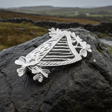 Load image into Gallery viewer, Artisan Irish Celtic Harp Brooch - Handmade in Ireland

