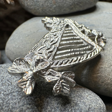Load image into Gallery viewer, Artisan Irish Celtic Harp Brooch - Handmade in Ireland
