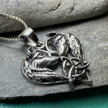 Load image into Gallery viewer, Wolf Lovers Necklace in Sterling Silver
