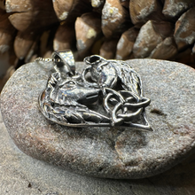 Load image into Gallery viewer, Wolf Lovers Necklace in Sterling Silver
