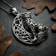 Load image into Gallery viewer, Mac Tíre Wolf Necklace in Sterling Silver
