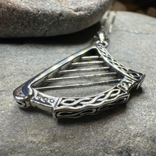 Load image into Gallery viewer, Torlogh Celtic Irish Harp Necklace in Sterling Silver
