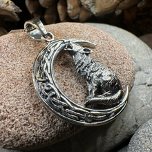 Load image into Gallery viewer, Nocturn Wolf Moon Necklace in Sterling Silver
