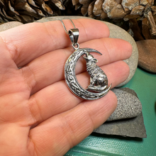 Load image into Gallery viewer, Nocturn Wolf Moon Necklace in Sterling Silver
